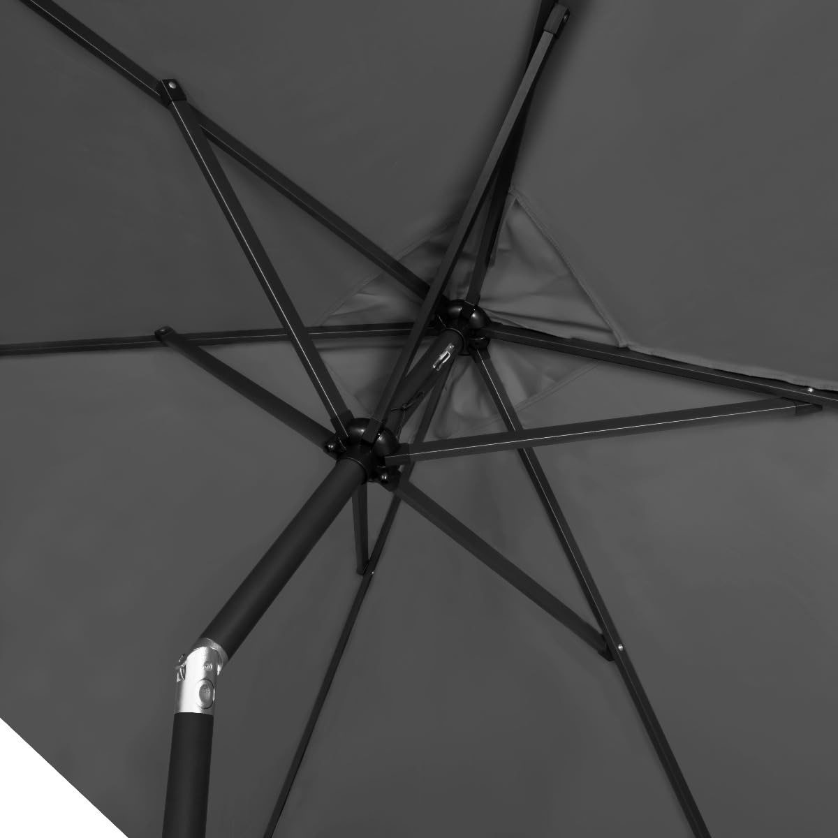VONROC Ombrellone da giardino Rapallo 200x300 cm con Base da 20 kg, Inclinazione Regolabile, UPF 50+, Manovella Facile e Copertura Protettiva Inclusa Nero