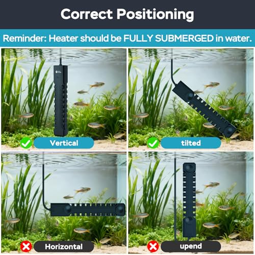 Image of AquaMiracle Aquarium Heater, 500W Submersible Fish Tank Heater with LED Digital Display, Overheat Protection & Auto Power-Off When Out of Water, for Freshwater and Saltwater Fish Tanks (75-150 Gal)