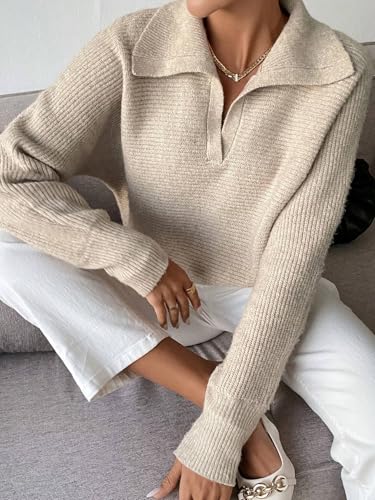 Sweater for Women Solid Color Long Sleeve Sweater Trendy Clothes3
