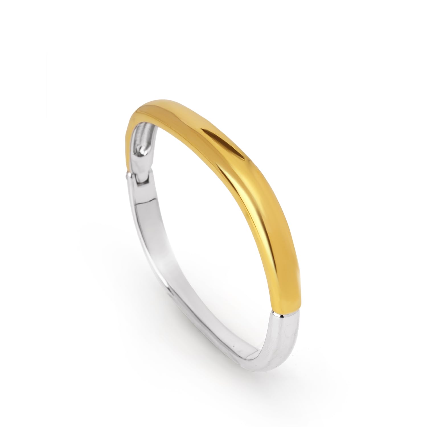 Dual Tone Oval Bangle for Women - Waterproof & Anti-Tarnish-image-18