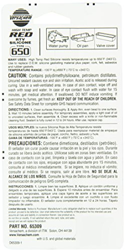 Image of Versachem 65309 Low Volatile High Temperature Red Silicone - 3 oz.