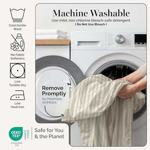 Casa Platino 100% Egyptian Cotton Sheets California King Size Set - 6 Pieces - Damask Stripe- Ultra Smooth Sateen Weave Bed Sheets Set with 15" Deep Pocket - Silver