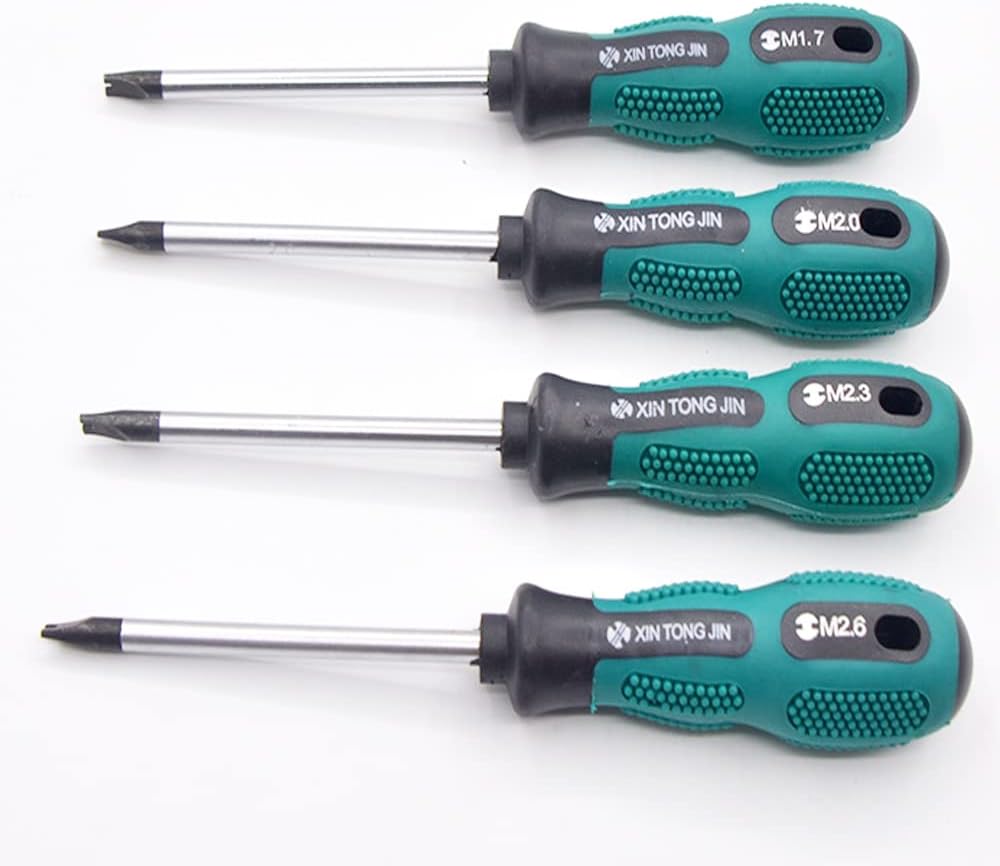 4 Pcs U-Type Screwdriver Set 16CM Length M1.7 M2.0 M2.3 M2.6 Non-Slip Screwdriver Kit Precision with Magnetic Multifunctional Hand Tool