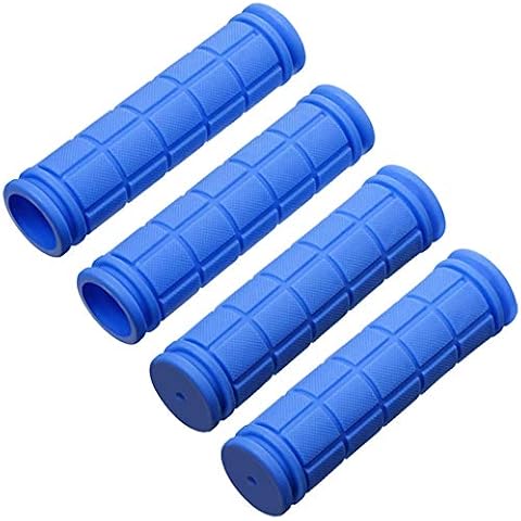 2 Pairs Bicycle Handlebar Bike Non-Slip Rubber Mushroom Grips for BMX MTB Road Mountain Kids Boys Girls (Blue) Cover