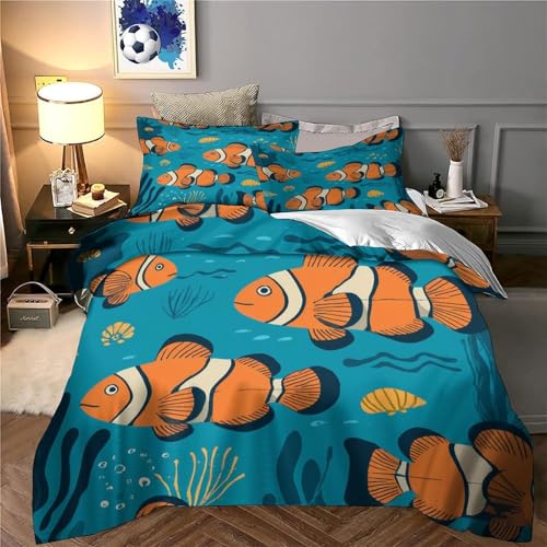 Housse de Couette Poisson-clown 3D Microfibre Respirante Single - 6