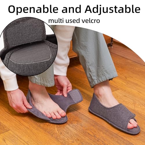 Magtoe Men’s & Women’s Open-Toe Adjustable Memory Foam Slippers, Comfy and Breathable House Shoes for Indoor/Outdoor4