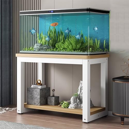 Soporte de acuario resistente, estante de almacenamiento de 2 niveles para accesorios de pecera, perfecto para decoración de sala de estar o dormitorio
