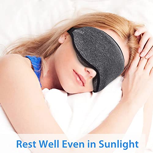 Mzoo Luxury Sleep Mask For Back And Side Sleeper, 100% Block Out Light Sleeping Eye Mask For Women Men, Zero Eye Pressure 3D Contoured Night Blindfold, Breathable & Soft Eye Shade Cover #TOP6