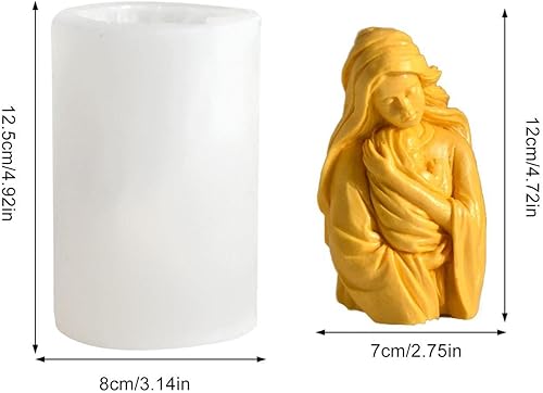 Miniatura 2 de Molde de silicona para velas de Virgen María 3D molde de resina hecho a mano molde de cera aromática para hacer velas manualidades jabón cera de