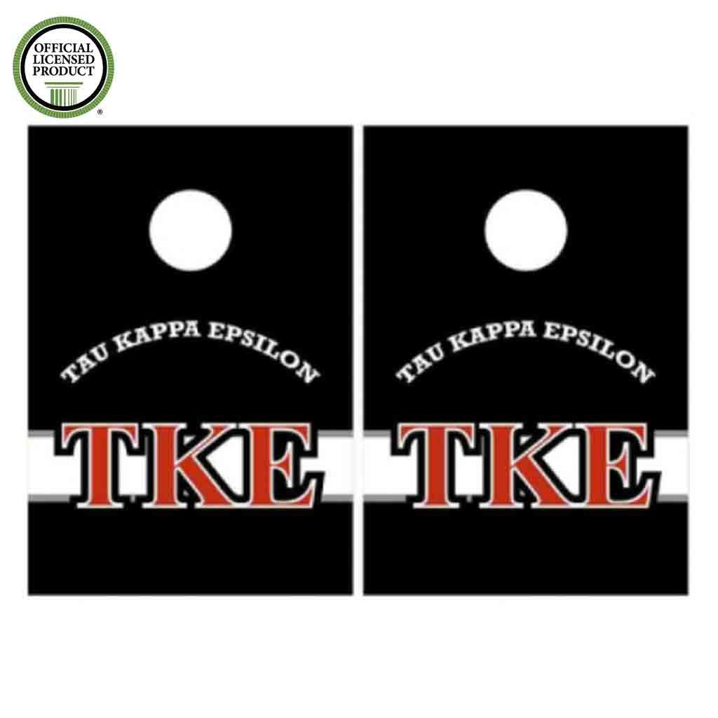 VictoryStore Cornhole Games - Tau Kappa Epsilon Cornhole Bag Toss Game - Horizontal Stripe - 8 Bags Included