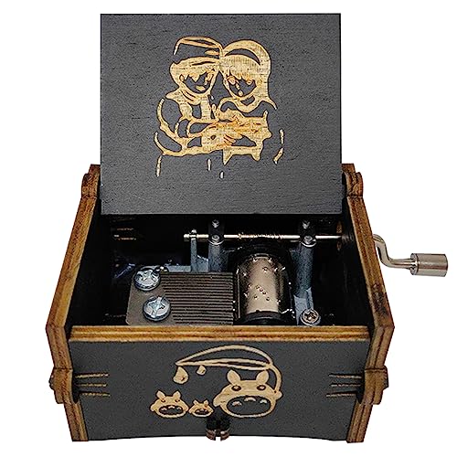 Howl's Moving Castle Wooden Music Box, Anime Theme Music Box, Anime Fan Wooden Hand Crank Music Box,...