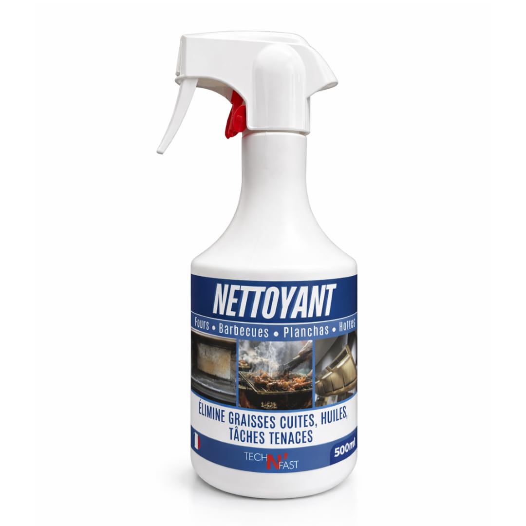 Dégraissant Plancha & BBQ 500 ml Spray – Gel Ultra Puissant – Nettoyant Four, Hotte & Grill – Graisses Brûlées – Usage Professionnel
