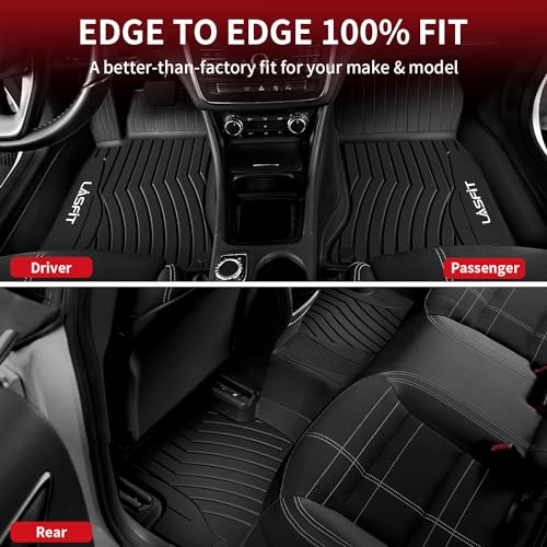 Image of LASFIT Floor Mats for Mercedes Benz GLA 2015-2020 & CLA 2014-2019 250 /45 | All Weather TPE Non-Slip Easy to Wash, 1st & 2nd Row Car Mats