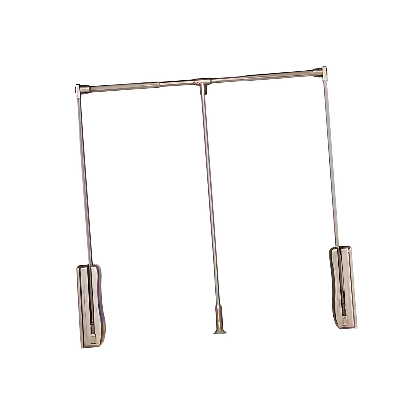 GTHTUHFD Double Buffering Clothes Hanger Rods,Pull Down Wardrobe Rail, Support Weight 15Kg,For Cloakroom Cupboard Color 1-W-550-700mm