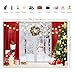 7x5ft Christmas Backdrop Red Christmas Window Backdrop for Photography Winter Snow Scene Gift Xmas Party Decorations Background New Year Holiday Party Photo Booth Props