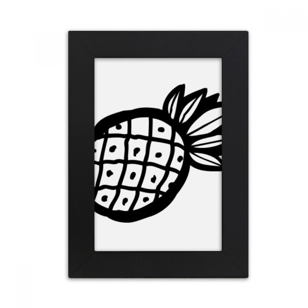 Cadre photo noir ananas pour égayer un espace de travail sombre avec art moderne