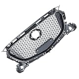 Front Bumper Upper Grille without Sensor Hole Black Honeycomb Trim Automotive Grille Compatible with Mazda 3 Axela 2017-2019