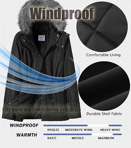 GGleaf Women's Quilted Winter Coat Warm Puffer Jacket Thicken Parka with Removable Hood3