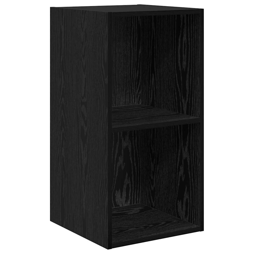 Set 3 Mobili TV da Parete RovereNero Legno Ingegnerizzato | Tre pensili sospesi salvaspazio per il soggiorno con sette ripiani interni per organizzare console e accessori.