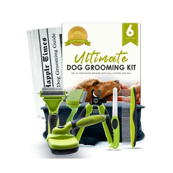 Ultimate 6 in 1 Pet Grooming Kit by Happlr™: Contains Slicker Brush, Deshedding Tool, Dematting/Detangling Brush, Grooming Comb, Nail Clipper, Nail File – Includes Premium Storage Bag – Ideal for all Dog & Cat Sizes/Breeds Ultimate 6 in 1 Pet Grooming Kit by Happlr™: Contains Slicker Brush, Deshedding Tool, Dematting/Detangling Brush, Grooming Comb, Nail Clipper, Nail File – Includes Premium Storage Bag – Ideal for all Dog & Cat Sizes/Breeds