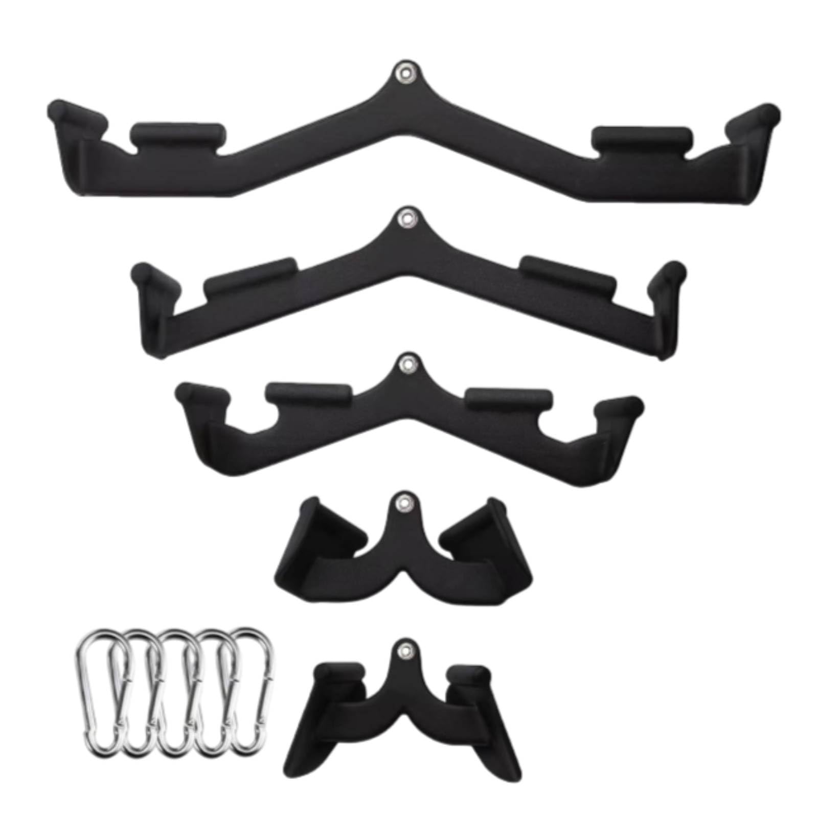 Sharplace Mango para Equipo de para Polea Empuñadura de Cable Accesorio para Lat Pulldown Extremos Angulados y Posiciones de Agarre Variadas Acero con