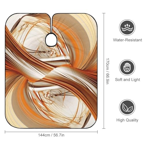 Capa para Corte de Pelo Abstract Naranja y Blanco Impermeable miniatura 2