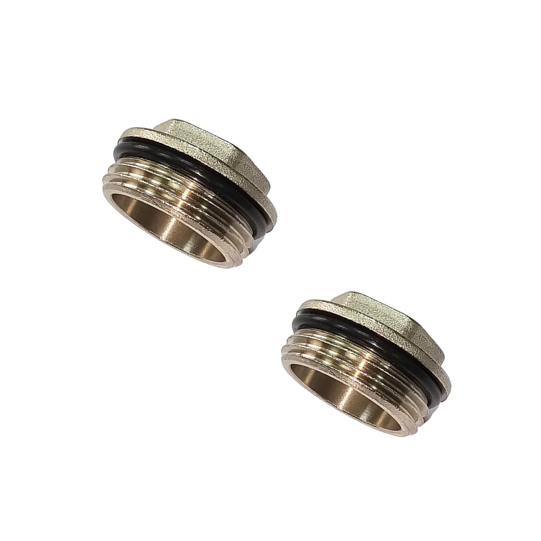 1 Inch Brass Manifold Plug, Nickel Plated, 2 Pack 1" BSP