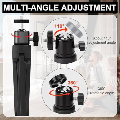 Benaton Projektor Mini Stativ Mit 1/4’’ Schraube, 360° Tischstativ Mit Kugelkopf für Kamera (Einziehbare Höhe 20cm)