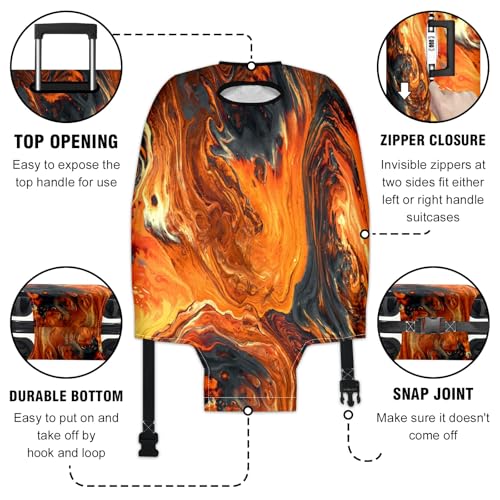 Travel Luggage Cover Suitcase Protector Scratch-Resistant Fit Not Included Suitcase Blue And Orange Abstract Painting L-26-28in3