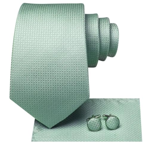 Set de corbata para hombre verde cuadros a cuadro