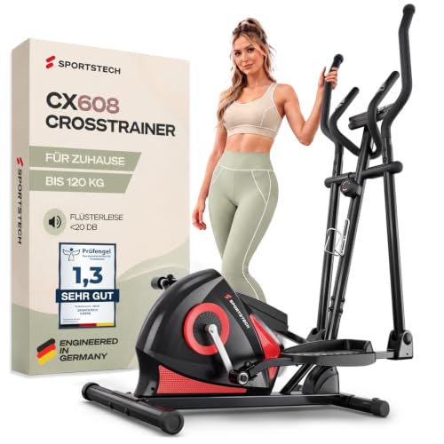 Sportstech CX608 Crosstrainer für Zuhause, leiser...