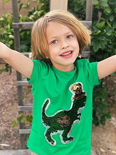 Image of St. Patrick's Day Shirt for Kids Flip Sequin Girls and Boys Green T-Shirt Clothing 4-12 Years