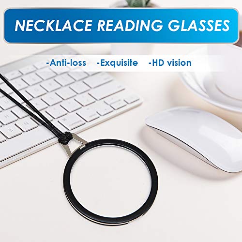 TERAISE Necklace Reading Glasses Novel Pendant Readers Lightweight Portable Anti-loss Reading Glasses with Exquisite Metal Case for Women and Men(3.0X) - Image 2