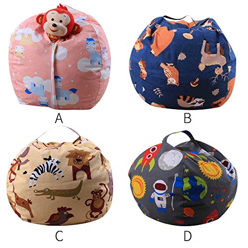 NAMYA Stofftier-Aufbewahrungs-Sitzsack für Kinder, Plüschtiere, Kleidung, Quilts – Bild 4