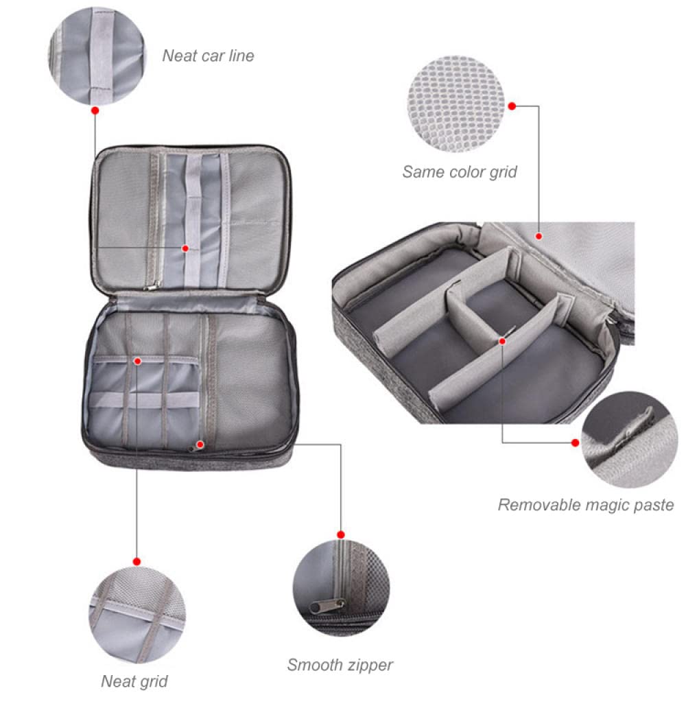Cavo da viaggio Caricabatterie per caricabatterie e cavi di immagazzinaggio portatile USB Gadget Wire Machine Auricolare Wire Organizer Case Accessori-Black_1