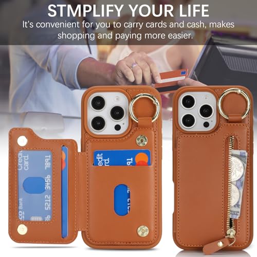 Étui portefeuille iPhone 16 Pro Havaya avec porte-cartes et fermeture éclair