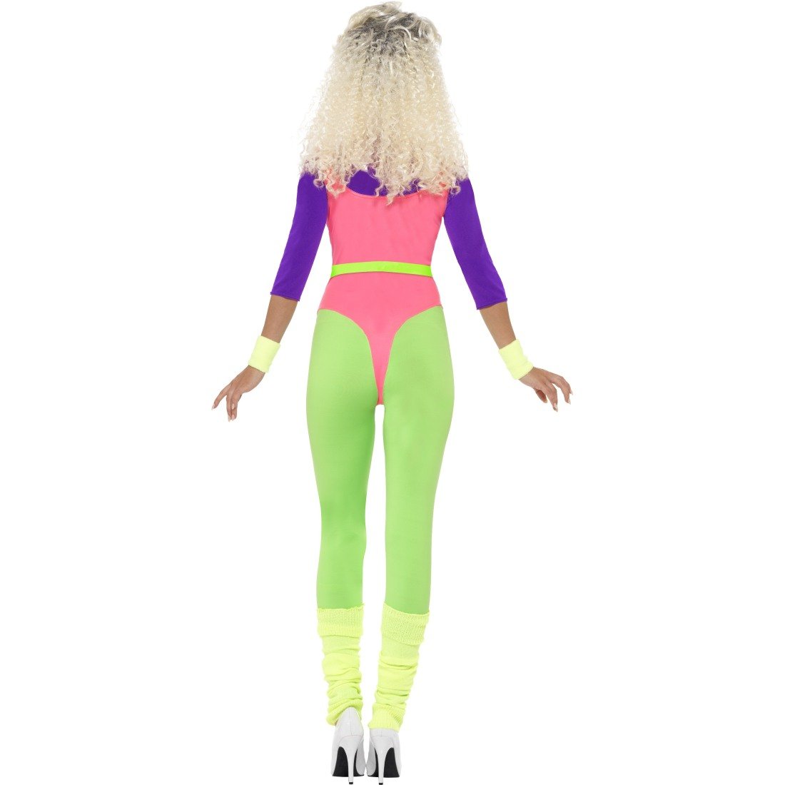 Jaren 80 damesoutfit met accessoires, work-outkostuum, buiktas, hoofdband, beenwarmer voor carnaval en Halloween themafeesten