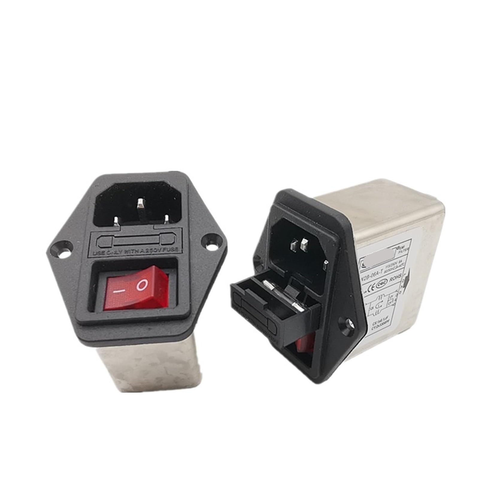 Power Filter CW1B-10A-T 10A 6A CW1B-06A-T(CW2B 06A T red Switch with Light)