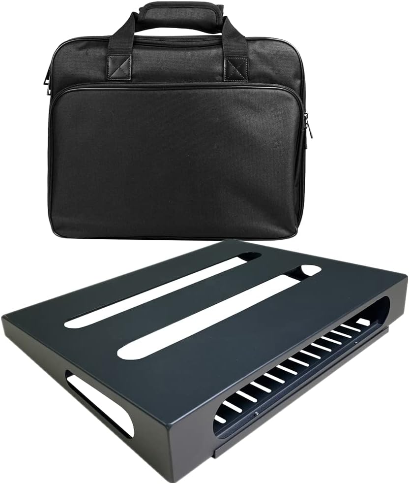 14" x 10.6" metal pedal board with power tray & carry bag
