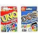 Mattel Uno Card Game Bundled with Dos Card Game, Multicolor
