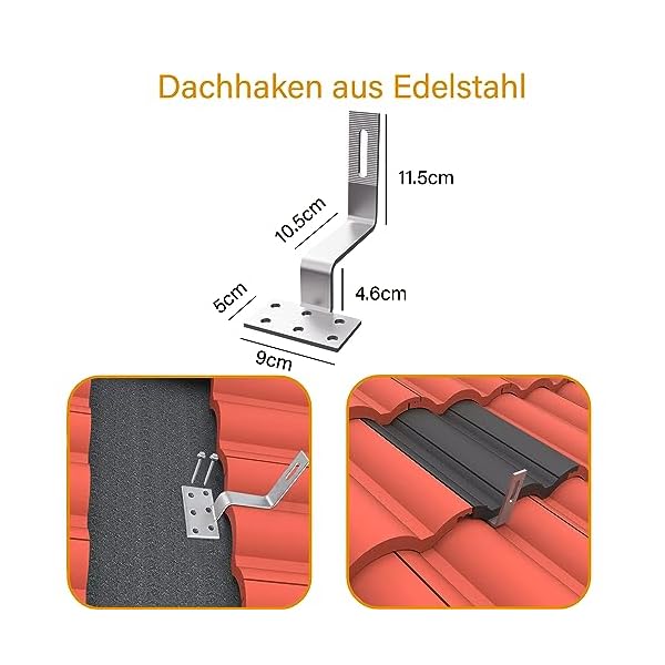 TEOV PV Montageset Ziegeldach Glasziegeldach 20CMDGGG – Bild 6