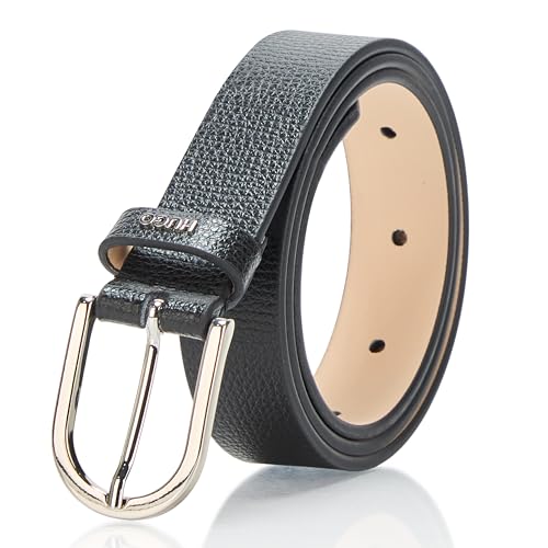 HUGO Zoey C Loop Belt Ceinture Femme en Cuir Noir