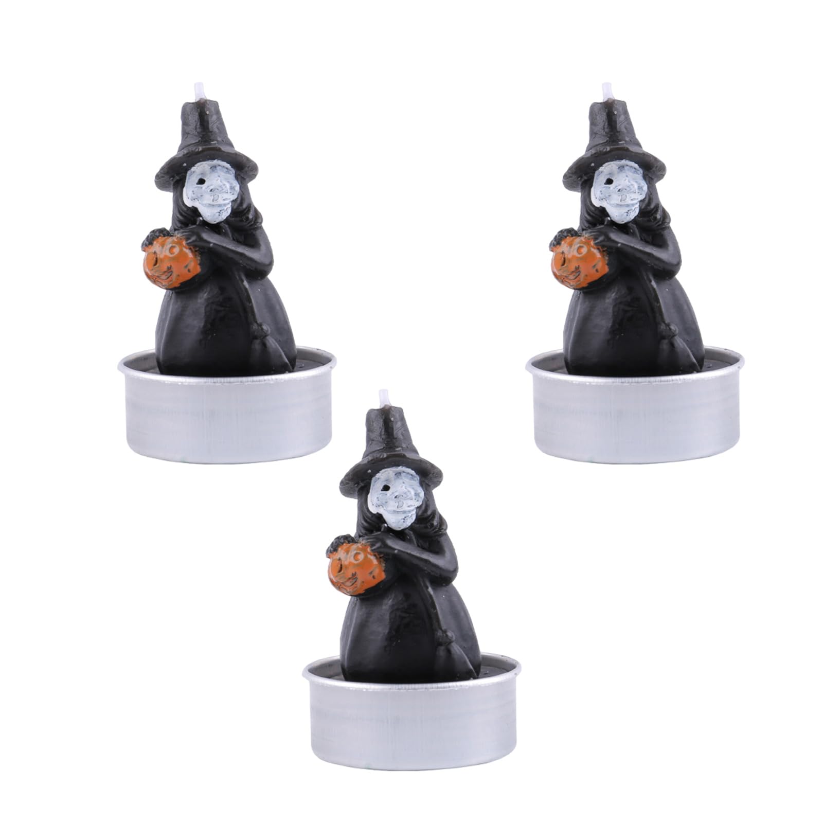 Tsophreniq Of 3 Halloween Accent Funny Black Cats Pumpkin Witches Figure Small for Scary Home and Event Decors Halloween Enthusiasts Decors