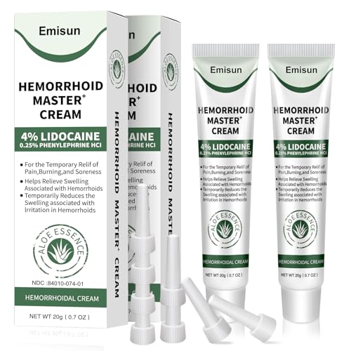 Hemorrhoid & Fissure Ointment, Hemorrhoid Treatment and Hemorrhoid Cream with Lidocaine 4% and Phenylephrine HCI for Fast Relief of Pain, Swelling, Itching, Burning, Hemorrhoidal treatment, 2 Pack-J2