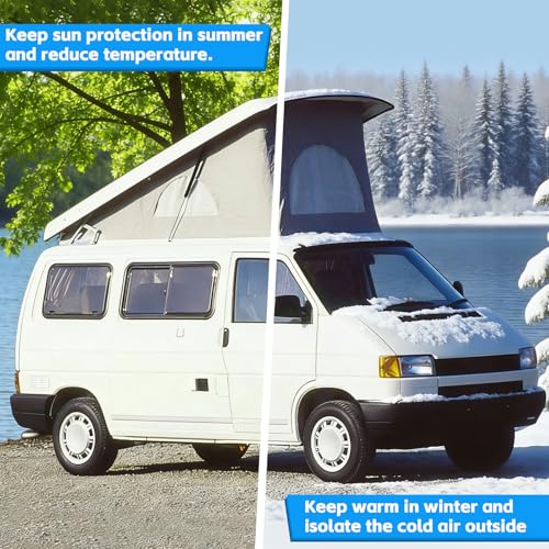Interne Isolierung Pop Top Dachabdeckung Ersatz für VW T4, Faltbarer Sonnenschutz für Auto Innenabdeckung, Internes Thermomatte Set mit Aufbewahrungstasche
