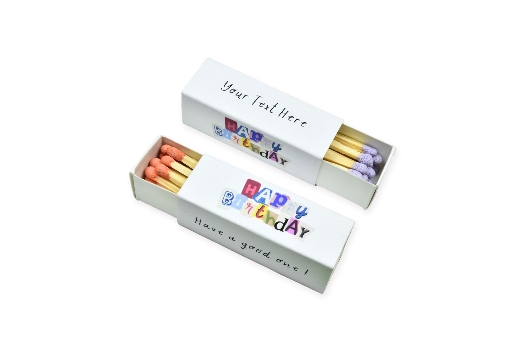 Customizable Birthday Matchboxes – Set of 10 – Fun Birthday Design – Colorful Matchsticks – Perfect for Birthday Favors (2" Matchsticks, Birthday #1)