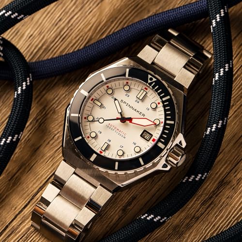 Image of Spinnaker Dumas Men's Watch - Automatic Dive Watch for Men, 44mm Stainless Steel Case, Stainless Steel Strap, Water Resistant 300m, SP-5081