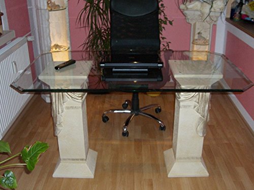 AWD Schreibtisch Computertisch Bürotisch Nageltisch Manikürtisch Glasplatte 140cmx80cm – Bild 7