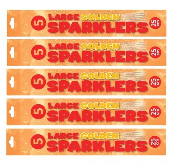 30-Pack of 25cm Party Sparklers – Safe Perfect for Birthdays, New Year, Weddings, Christmas, Bonfire Night, Halloween, Diwali, Eid and Special Celebrations (CAT F1)