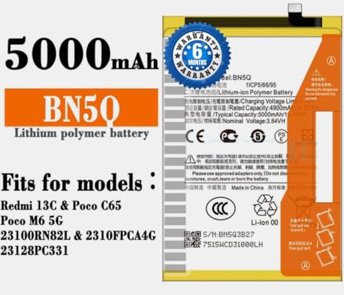 Image of BN5Q Battery for Xiaomi Redmi 13C 5G (23124RN87G, 23124RN87I, 23124RN87C) 5000mAh Battery with 6 Month Warranty*** (MAR51)
